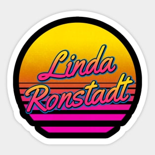 Linda Personalized Name Birthday Retro 80s Styled Gift Sticker